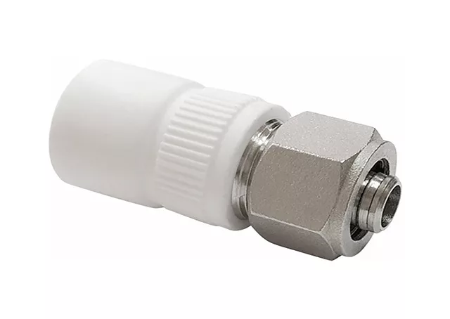 Ниппель ПП полипропиленовый на PEX 20х16 мм белый